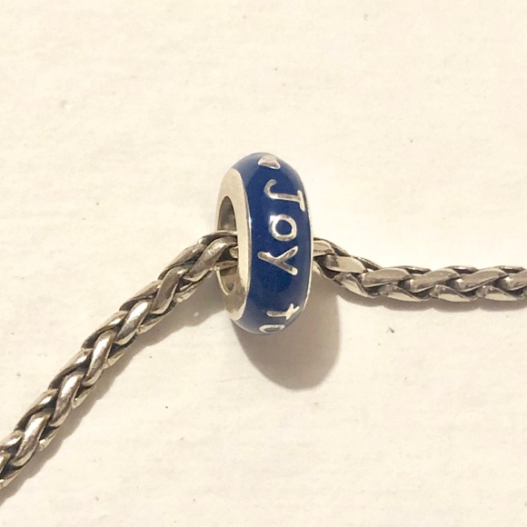 🎄🆕 Brighton Joy to the World spacer Thin blue Christmas bead Retired Gift ready - Picture 3 of 10